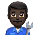 👨🏿‍🔧 man mechanic: dark skin tone display on Apple